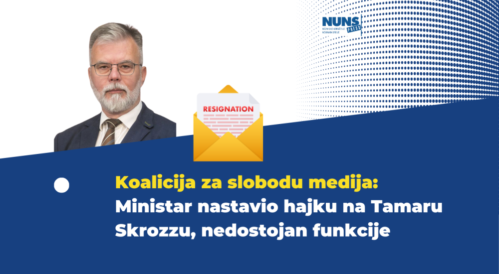 Koalicija za slobodu medija: Ministar nastavio hajku na Tamaru Skrozzu, nedostojan funkcije