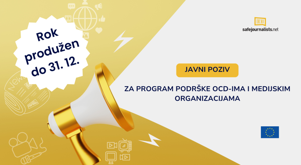 Javni poziv Mreže SafeJournalists za program podrške OCD-ima i medijskim organizacijama (Crna Gora) – produžen do 31.12.