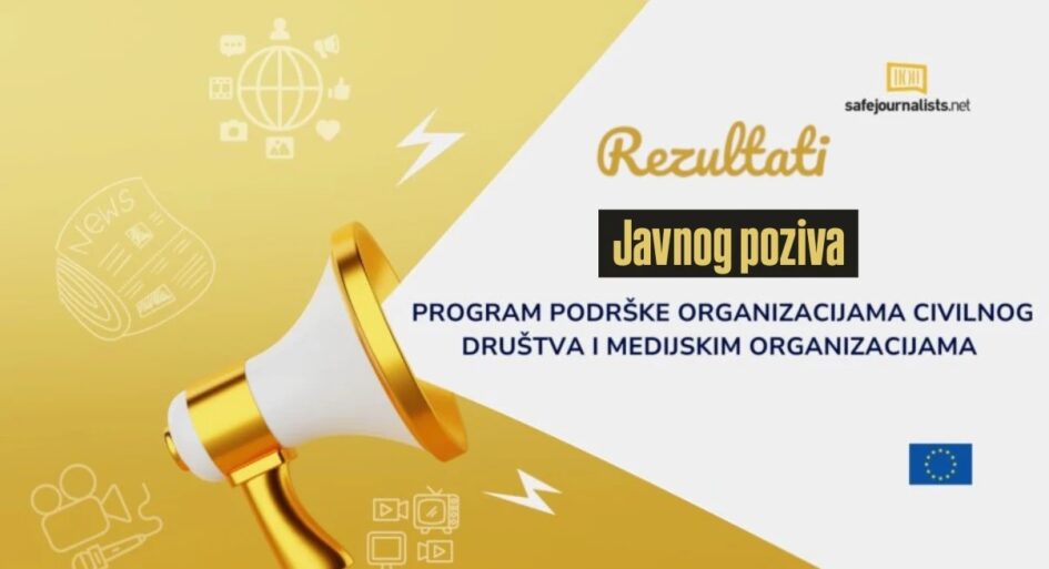 SafeJournalists: Rezultati poziva za program podrške OCD-ima i medijskim organizacijama (BiH)