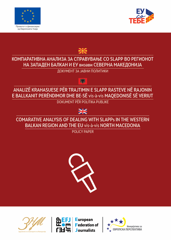 Компаративна анализа за справување со SLAPP во регионот на Западен Балкан и ЕУ визави Северна Македонија