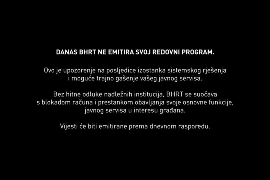 BHRT pred kolapsom: finansijska blokada prijeti obustavom rada javnog servisa