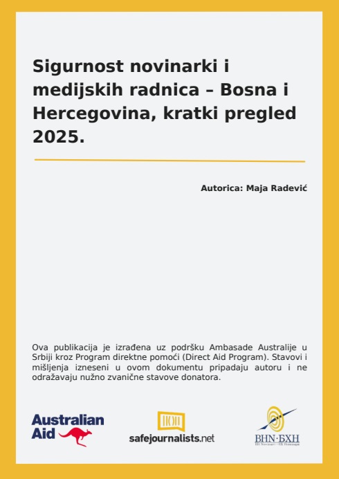 Sigurnost novinarki i medijskih radnica – Bosna i Hercegovina, kratki pregled 2025.
